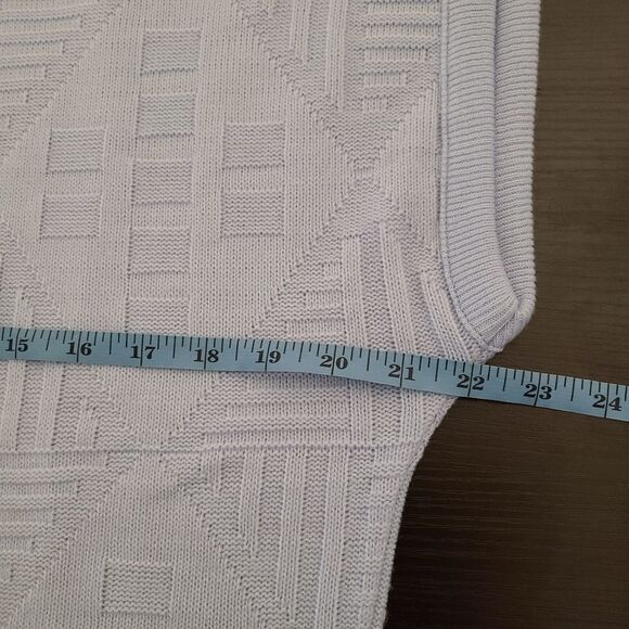 Vintage Short Sleeve Blue Knit Sweater L - Picture 7 of 9